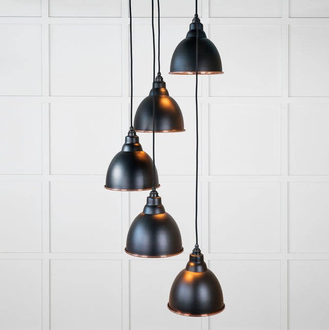 From The Anvil - Hammered Copper Brindley Cluster Pendant in Elan Black | Sku. 49739SEB | Trade Door Handles.