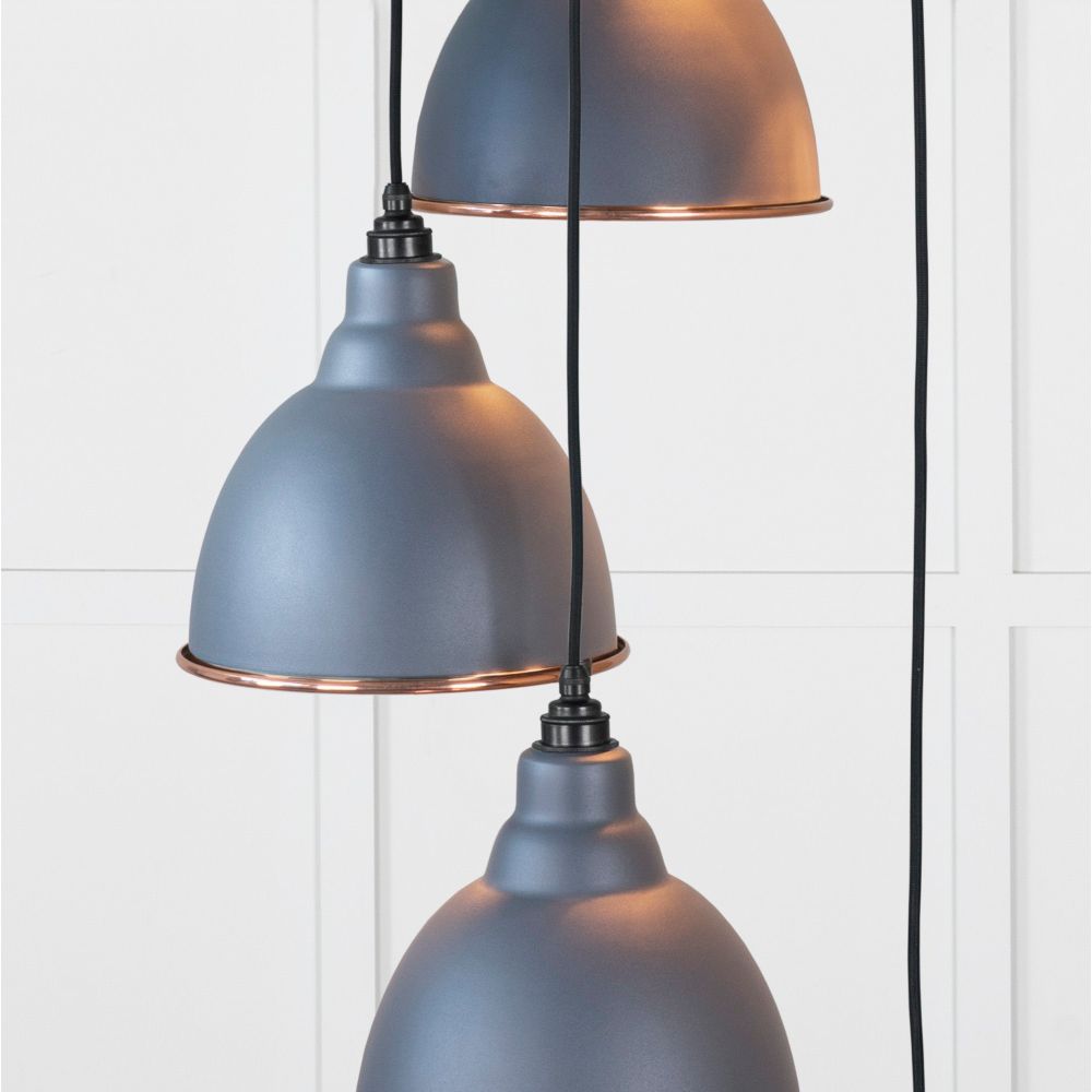 From The Anvil - Hammered Copper Brindley Cluster Pendant in Slate | Sku. 49739SSL | Trade Door Handles.