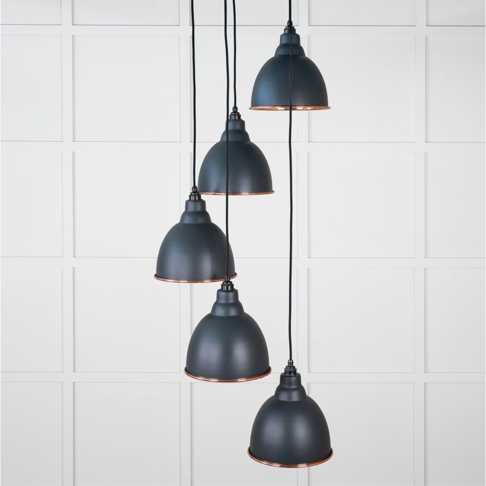 From The Anvil - Hammered Copper Brindley Cluster Pendant in Soot | Sku. 49739SSO | Trade Door Handles.