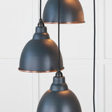 From The Anvil - Hammered Copper Brindley Cluster Pendant in Soot | Sku. 49739SSO | Trade Door Handles.