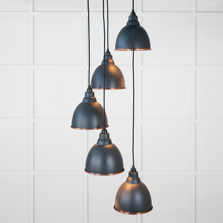 From The Anvil - Hammered Copper Brindley Cluster Pendant in Soot | Sku. 49739SSO | Trade Door Handles.