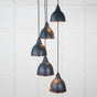 From The Anvil - Hammered Copper Brindley Cluster Pendant in Soot | Sku. 49739SSO | Trade Door Handles.