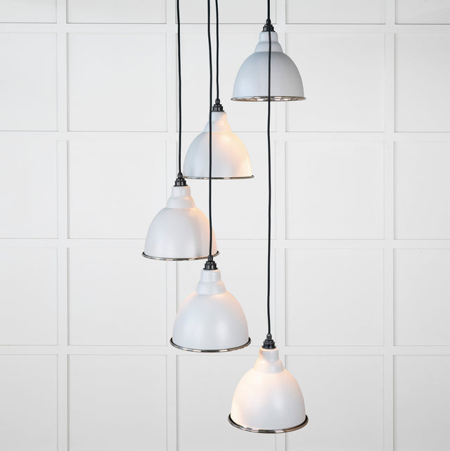 From The Anvil - Hammered Nickel Brindley Cluster Pendant in Birch | Sku. 49740SBI | Trade Door Handles.