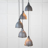 From The Anvil - Hammered Nickel Brindley Cluster Pendant in Bluff | Sku. 49740SBL | Trade Door Handles.
