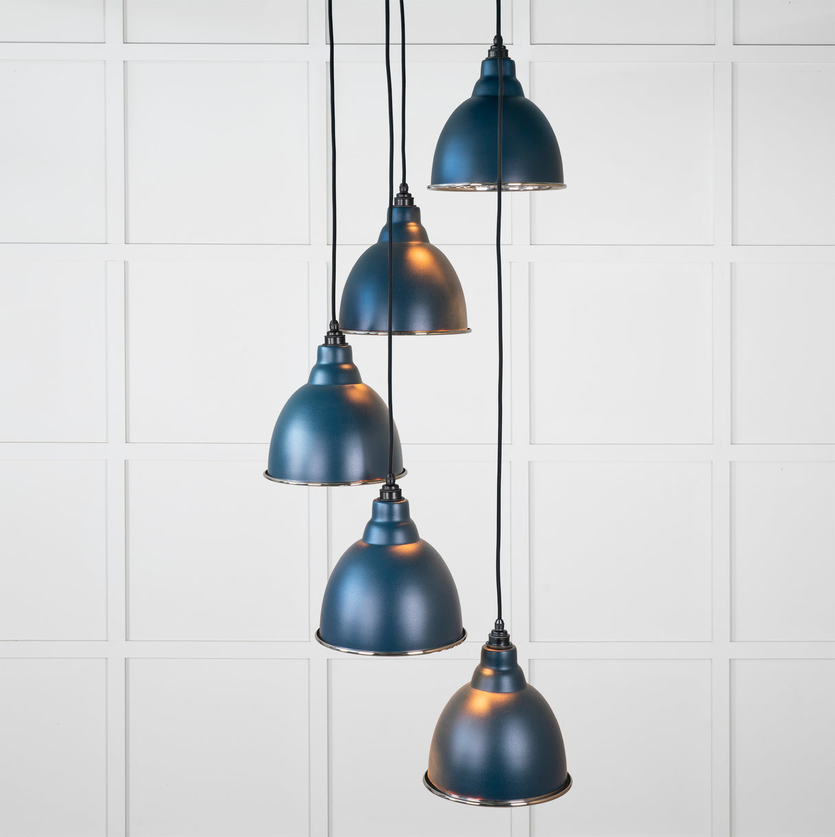From The Anvil - Hammered Nickel Brindley Cluster Pendant in Dusk | Sku. 49740SDU | Trade Door Handles.