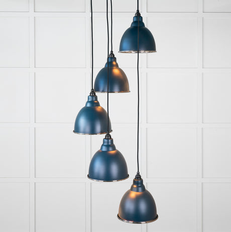 From The Anvil - Hammered Nickel Brindley Cluster Pendant in Dusk | Sku. 49740SDU | Trade Door Handles.