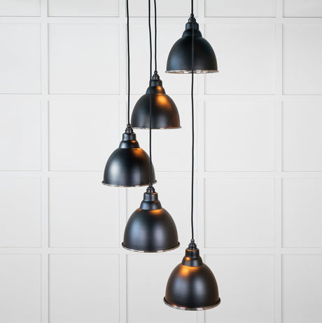 From The Anvil - Hammered Nickel Brindley Cluster Pendant in Elan Black | Sku. 49740SEB | Trade Door Handles.