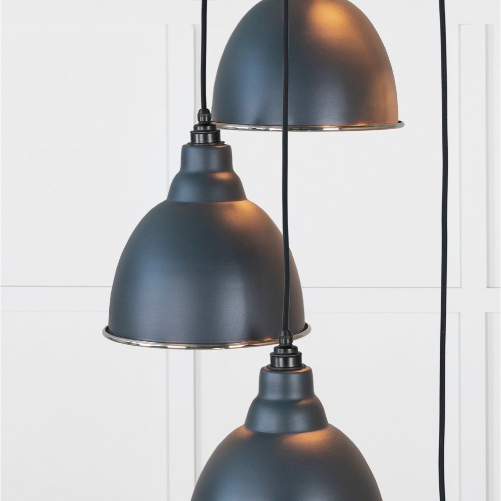 From The Anvil - Hammered Nickel Brindley Cluster Pendant in Soot | Sku. 49740SSO | Trade Door Handles.