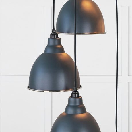 From The Anvil - Hammered Nickel Brindley Cluster Pendant in Soot | Sku. 49740SSO | Trade Door Handles.