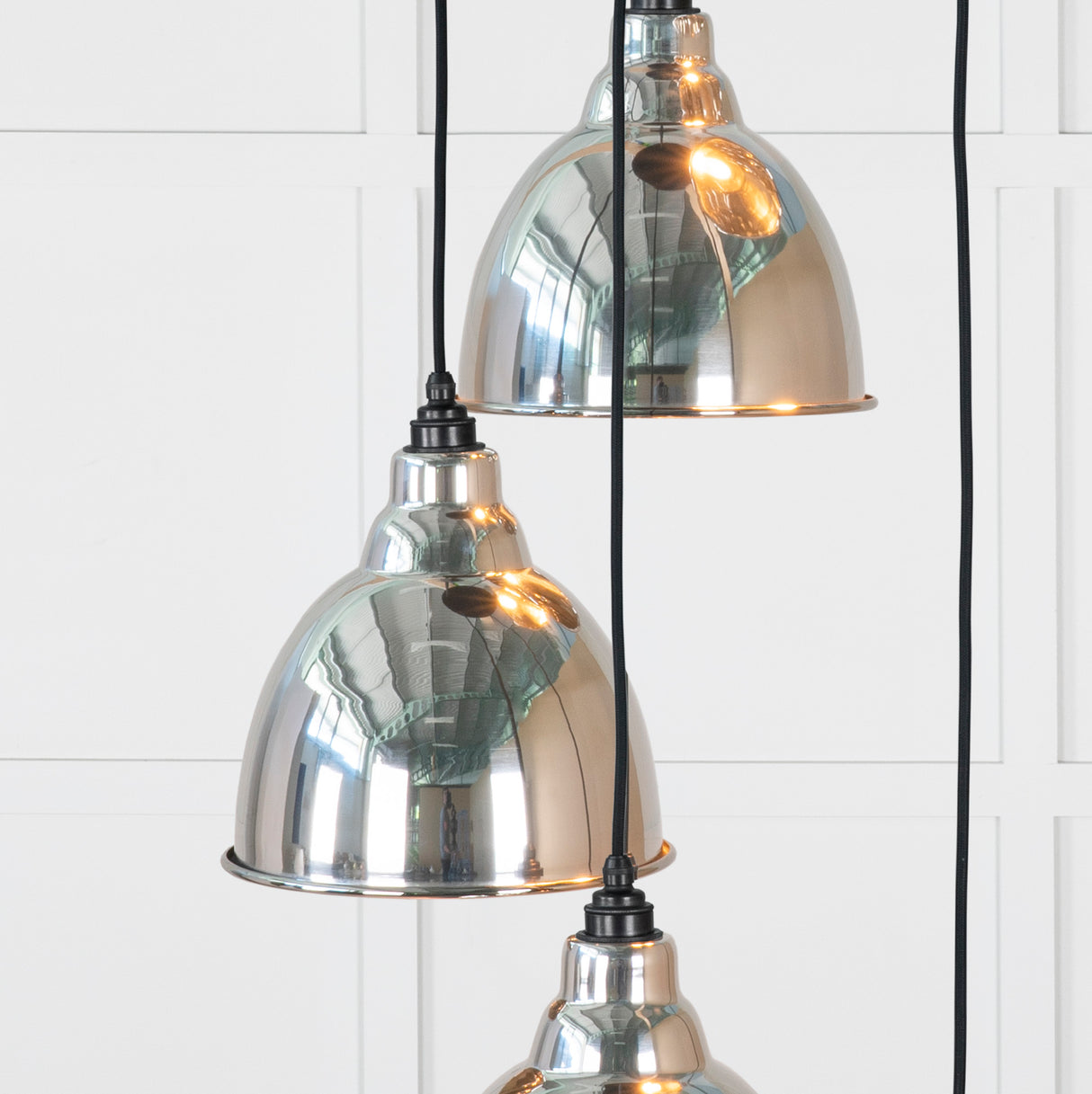 From The Anvil - Hammered Nickel Brindley Cluster Pendant | Sku. 49740 | Trade Door Handles.