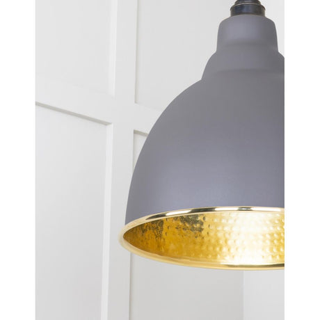 From The Anvil - Hammered Brass Brindley Cluster Pendant in Bluff | Sku. 49741SBL | Trade Door Handles.