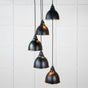 From The Anvil - Hammered Brass Brindley Cluster Pendant in Elan Black | Sku. 49741SEB | Trade Door Handles.