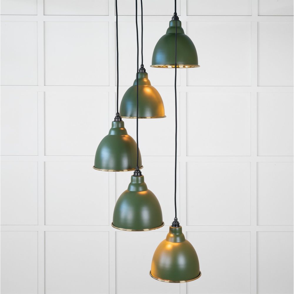 From The Anvil - Hammered Brass Brindley Cluster Pendant in Heath | Sku. 49741SH | Trade Door Handles.