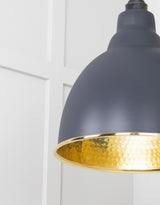 From The Anvil - Hammered Brass Brindley Cluster Pendant in Slate | Sku. 49741SSL | Trade Door Handles.