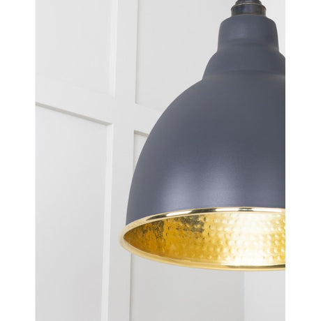 From The Anvil - Hammered Brass Brindley Cluster Pendant in Slate | Sku. 49741SSL | Trade Door Handles.