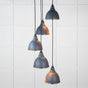 From The Anvil - Hammered Brass Brindley Cluster Pendant in Slate | Sku. 49741SSL | Trade Door Handles.