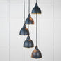 From The Anvil - Hammered Brass Brindley Cluster Pendant in Soot | Sku. 49741SSO | Trade Door Handles.