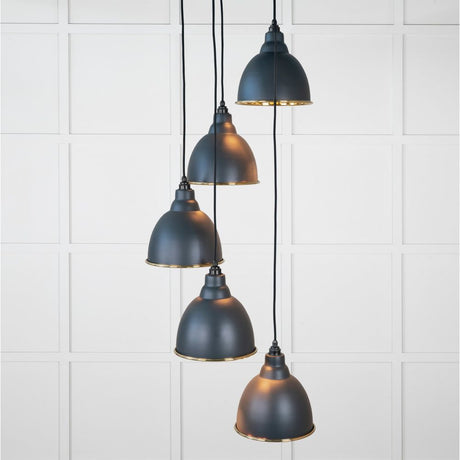 From The Anvil - Hammered Brass Brindley Cluster Pendant in Soot | Sku. 49741SSO | Trade Door Handles.
