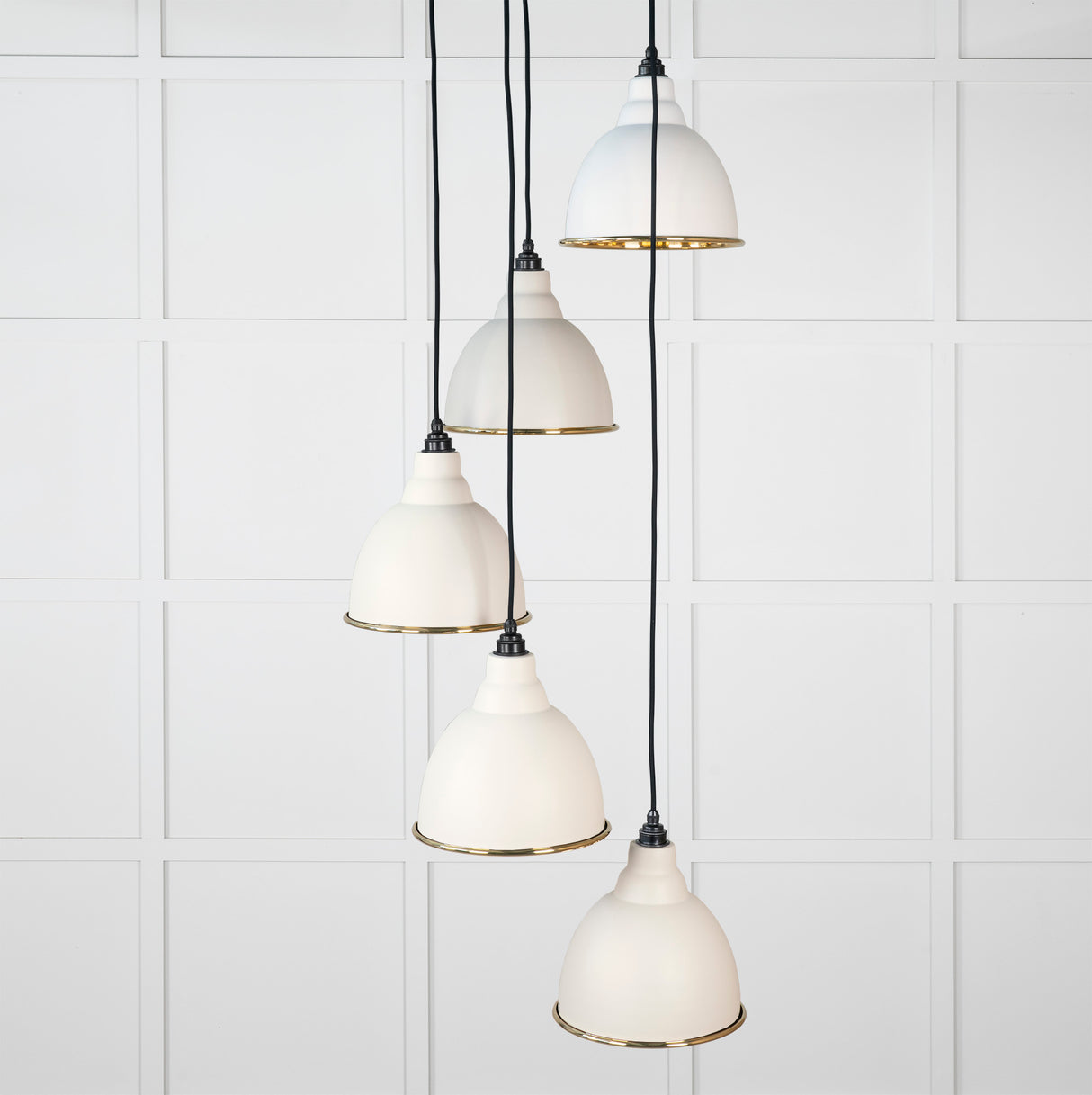 From The Anvil - Hammered Brass Brindley Cluster Pendant in Teasel | Sku. 49741STE | Trade Door Handles.