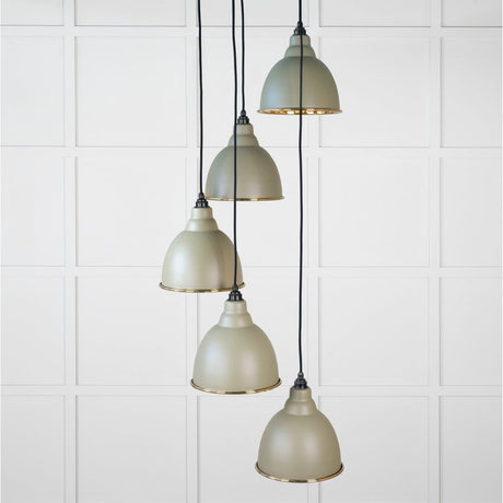 From The Anvil - Hammered Brass Brindley Cluster Pendant in Tump | Sku. 49741STU | Trade Door Handles.