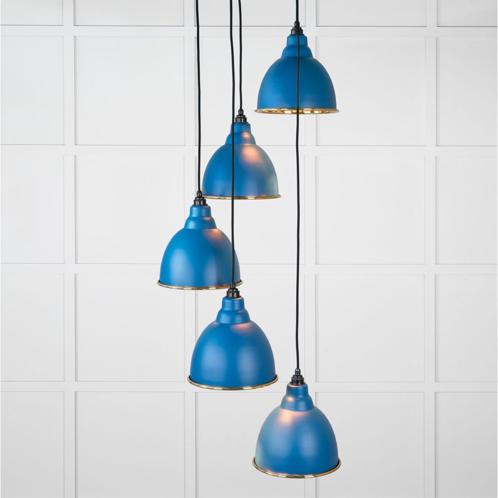 From The Anvil - Hammered Brass Brindley Cluster Pendant in Upstream | Sku. 49741SU | Trade Door Handles.