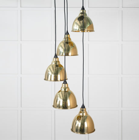 From The Anvil - Hammered Brass Brindley Cluster Pendant | Sku. 49741 | Trade Door Handles.