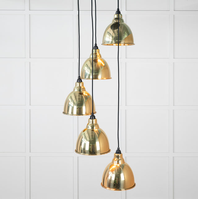 From The Anvil - Hammered Brass Brindley Cluster Pendant | Sku. 49741 | Trade Door Handles.