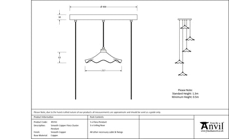 From The Anvil - Smooth Copper Flora Cluster Pendant | Sku. 49743 | Trade Door Handles.