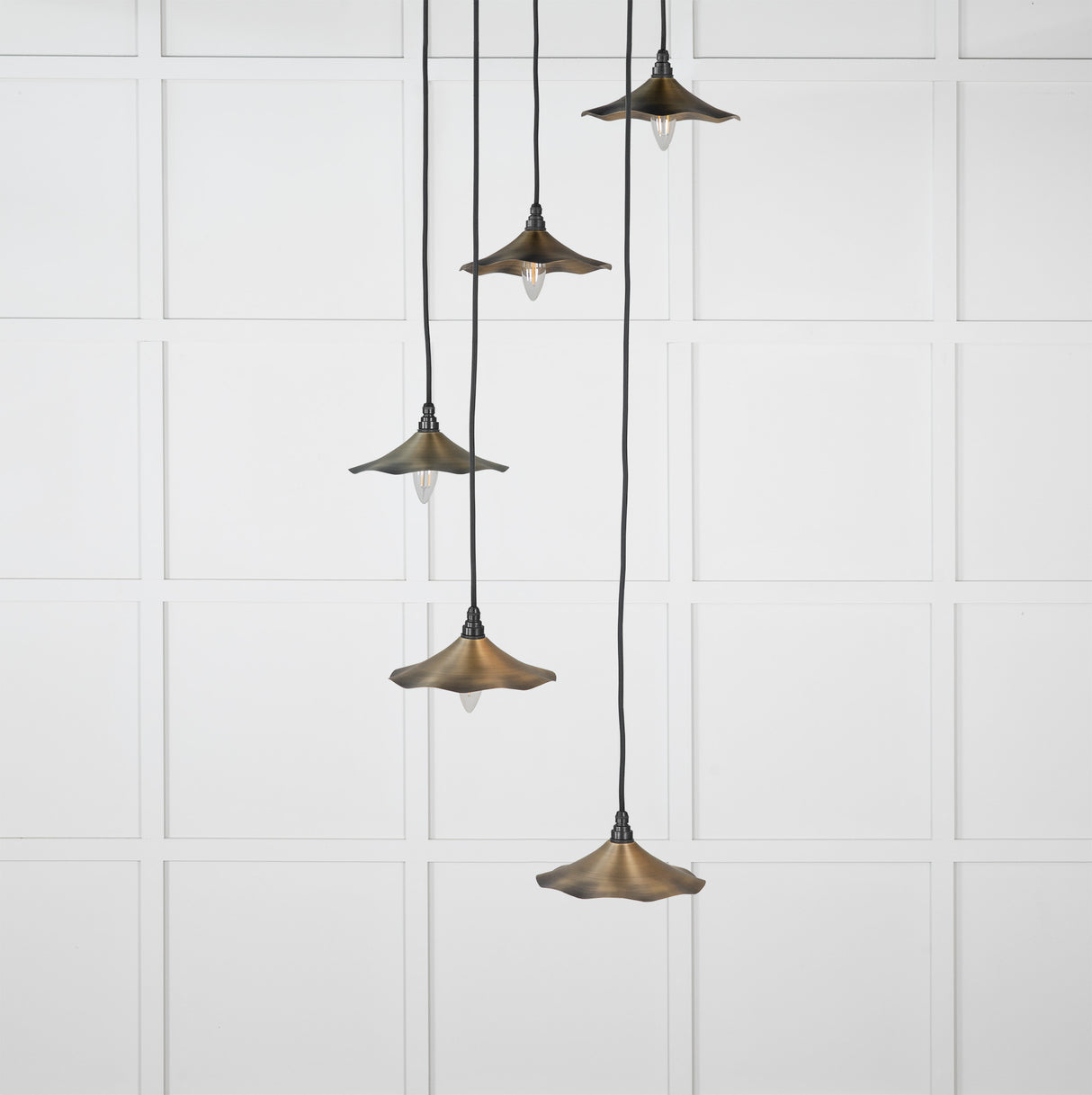 From The Anvil - Aged Brass Flora Cluster Pendant | Sku. 49746 | Trade Door Handles.