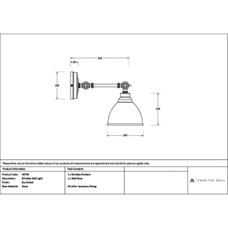High quality images of the From The Anvil - Burnished Brindley Wall Light | Sku. Anvil-49749 | available to order from Trade Door Handles, quick delivery at discounted prices.