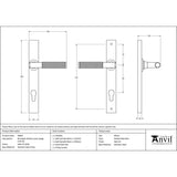 From The Anvil - Satin Marine SS (316) Brompton Slimline Espag. Lock Set | Sku. 49802 | Trade Door Handles.