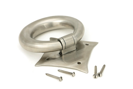 From The Anvil - Satin Marine SS (316) Ring Door Knocker | Sku. 49804 | Trade Door Handles.