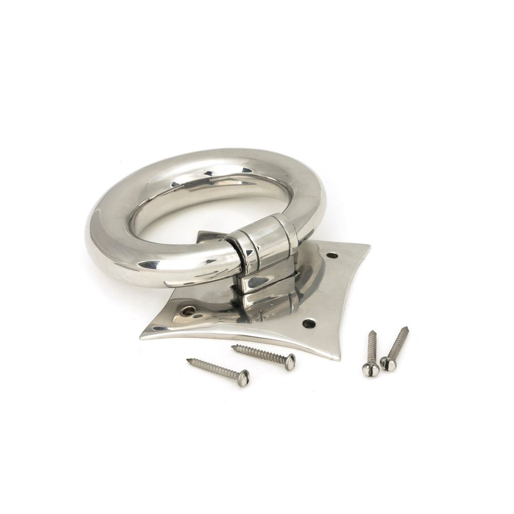 From The Anvil - Polished Marine SS (316) Ring Door Knocker | Sku. 49805 | Trade Door Handles.