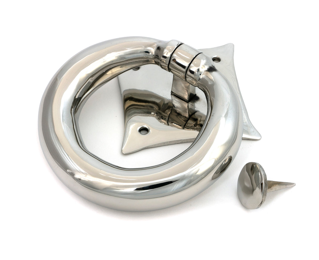 From The Anvil - Polished Marine SS (316) Ring Door Knocker | Sku. 49805 | Trade Door Handles.