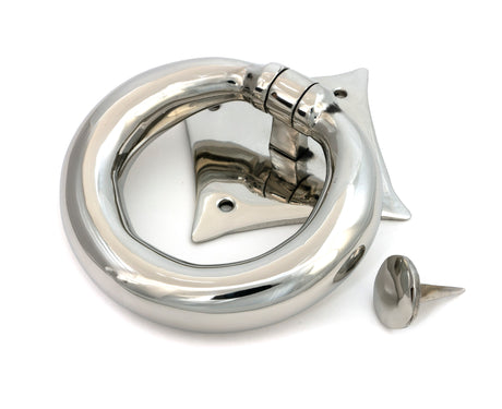 From The Anvil - Polished Marine SS (316) Ring Door Knocker | Sku. 49805 | Trade Door Handles.