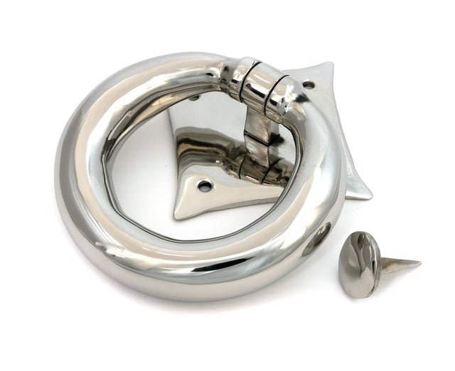 From The Anvil - Polished Marine SS (316) Ring Door Knocker | Sku. 49805 | Trade Door Handles.