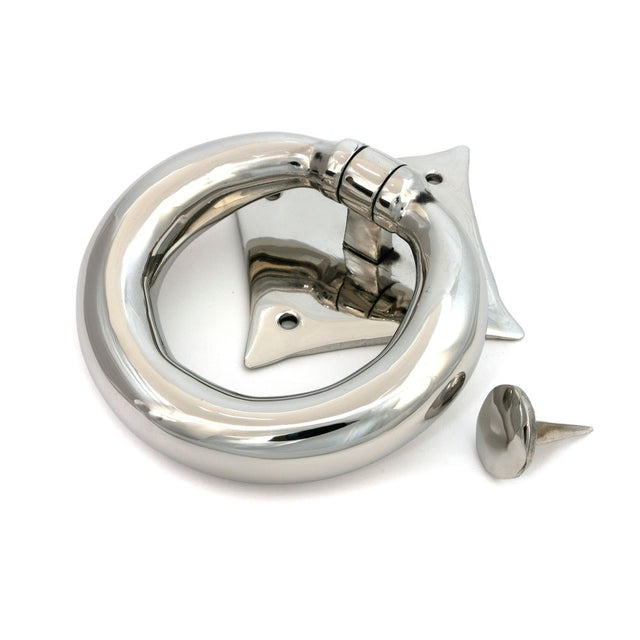 From The Anvil - Polished Marine SS (316) Ring Door Knocker | Sku. 49805 | Trade Door Handles.