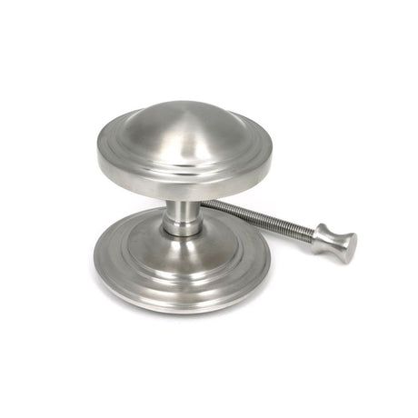 From The Anvil - Satin Marine SS (316) Art Deco Centre Door Knob | Sku. 49806 | Trade Door Handles.