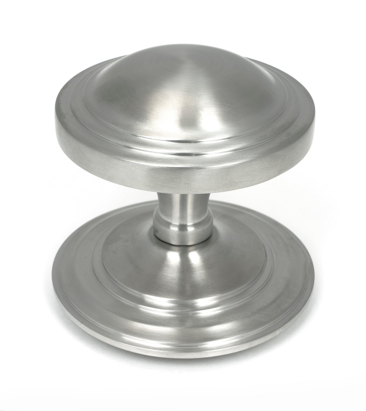 From The Anvil - Satin Marine SS (316) Art Deco Centre Door Knob | Sku. 49806 | Trade Door Handles.