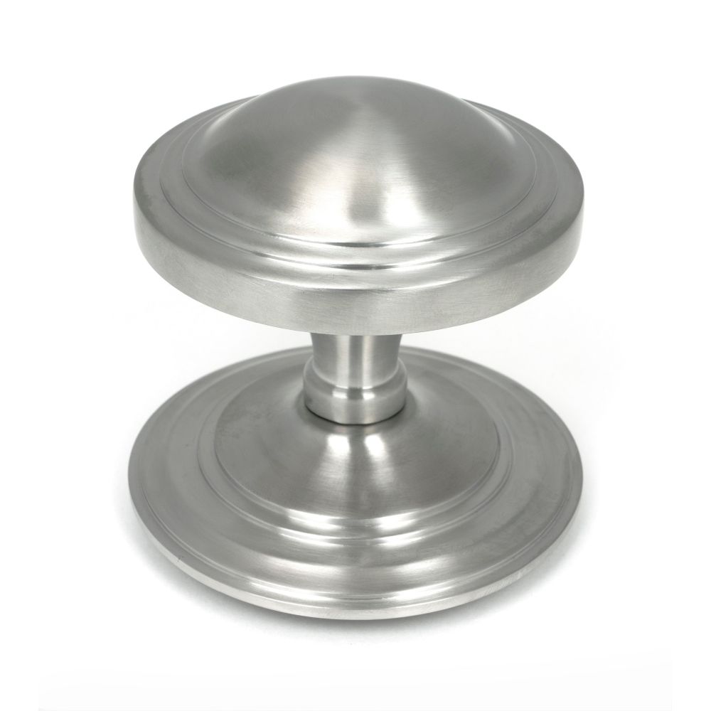From The Anvil - Satin Marine SS (316) Art Deco Centre Door Knob | Sku. 49806 | Trade Door Handles.