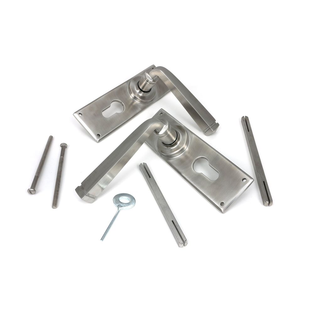 From The Anvil - Satin Marine SS (316) Avon Lever Euro Lock Set | Sku. 49830 | Trade Door Handles.