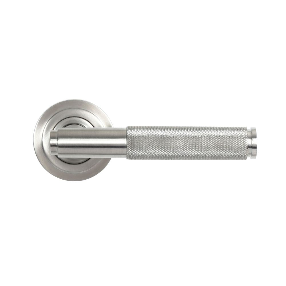 From The Anvil - Satin Marine SS (316) Brompton Lever on Rose Set (Art Deco) | Sku. 49841 | Trade Door Handles.