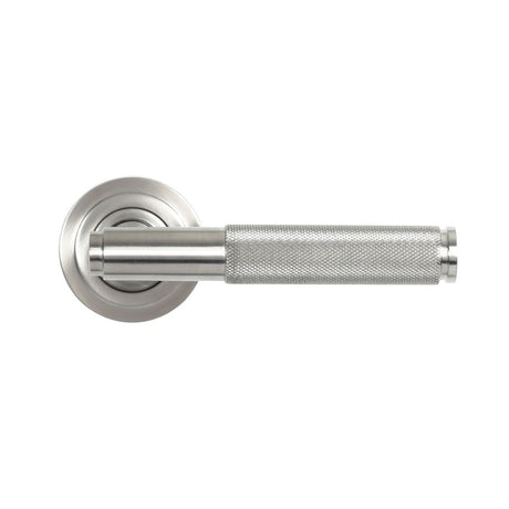From The Anvil - Satin Marine SS (316) Brompton Lever on Rose Set (Art Deco) | Sku. 49841 | Trade Door Handles.