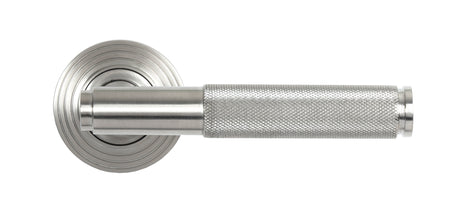 From The Anvil - Satin Marine SS (316) Brompton Lever on Rose Set (Beehive) | Sku. 49842 | Trade Door Handles.