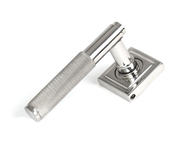 From The Anvil - Polished Marine SS (316) Brompton Lever on Rose Set (Square) | Sku. 49847 | Trade Door Handles.