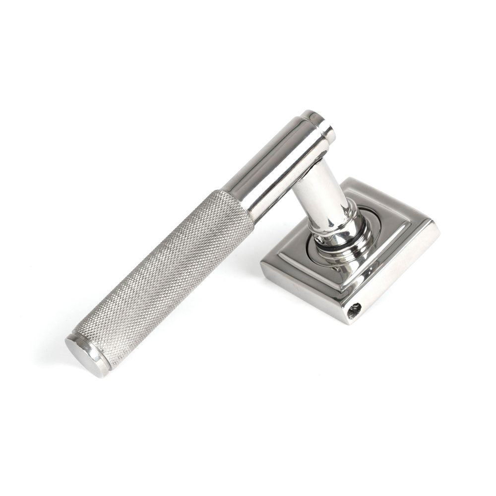 From The Anvil - Polished Marine SS (316) Brompton Lever on Rose Set (Square) | Sku. 49847 | Trade Door Handles.