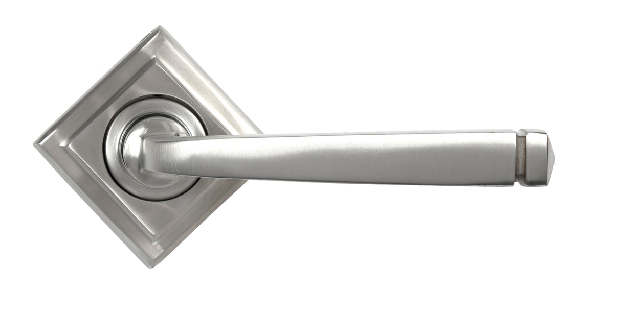 From The Anvil - Satin Marine SS (316) Avon Round Lever on Rose Set (Square) | Sku. 49851 | Trade Door Handles.