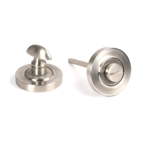 From The Anvil - Satin Marine SS (316) Round Thumbturn Set (Plain) | Sku. 49856 | Trade Door Handles.