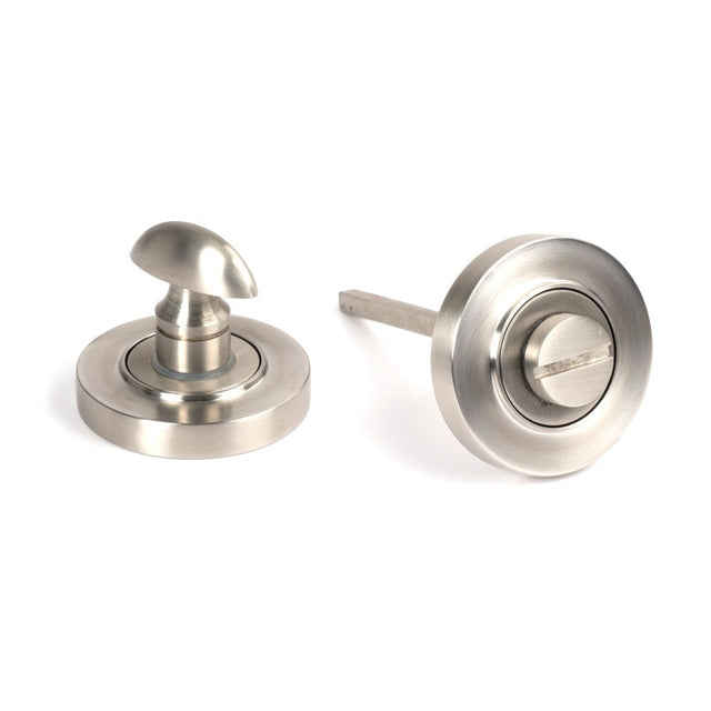From The Anvil - Satin Marine SS (316) Round Thumbturn Set (Plain) | Sku. 49856 | Trade Door Handles.