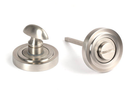 From The Anvil - Satin Marine SS (316) Round Thumbturn Set (Art Deco) | Sku. 49857 | Trade Door Handles.